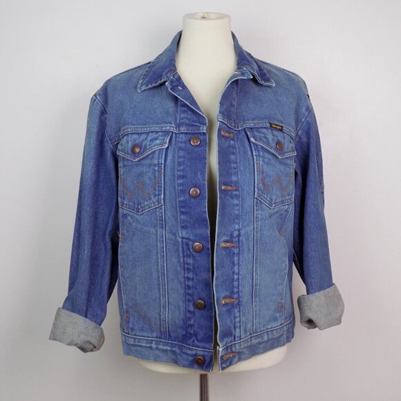vintage wranglers denim jacket classic minimalist timeless - Picture 4 of 10